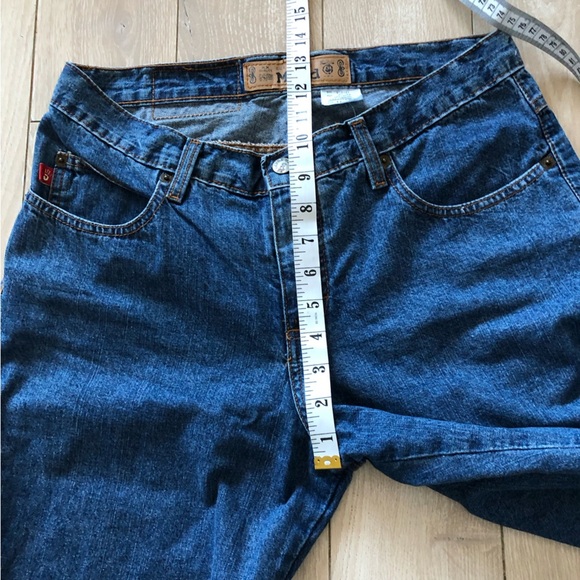 Y2K Mudd Flare Bell Bottom Floral Patch Jeans Size 11 - Picture 5 of 16